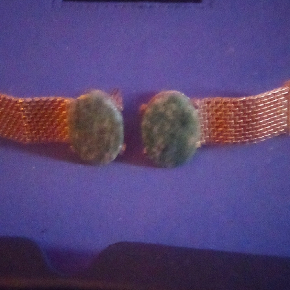 Vintage swack marble gold tone wrap mesh cuff link